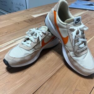 Nike Cream and Orange Athletic Shoes